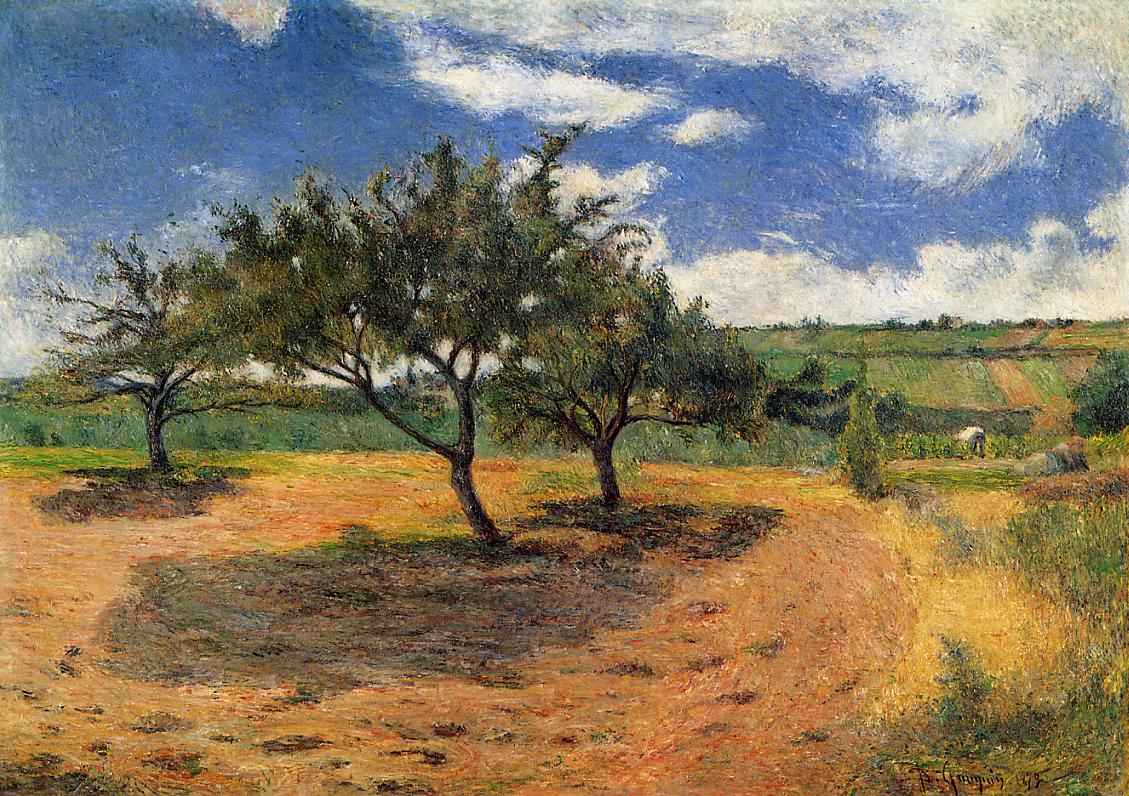 Apple Trees at l Hermitage - Paul Gauguin Painting